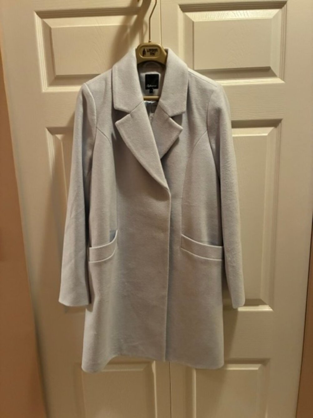 Reitmans Ice Blue Pastel Wool Blend Tailored Car Coat Jacket Small NWT